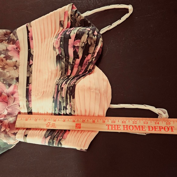 Grace Karin Womens Peach Floral Chiffon Corset Back Formal Maxi Dress 8 Prom - Picture 12 of 16